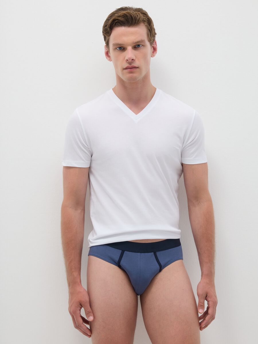 Set of 3 Men's Multicolour Cotton Blend Briefs_0