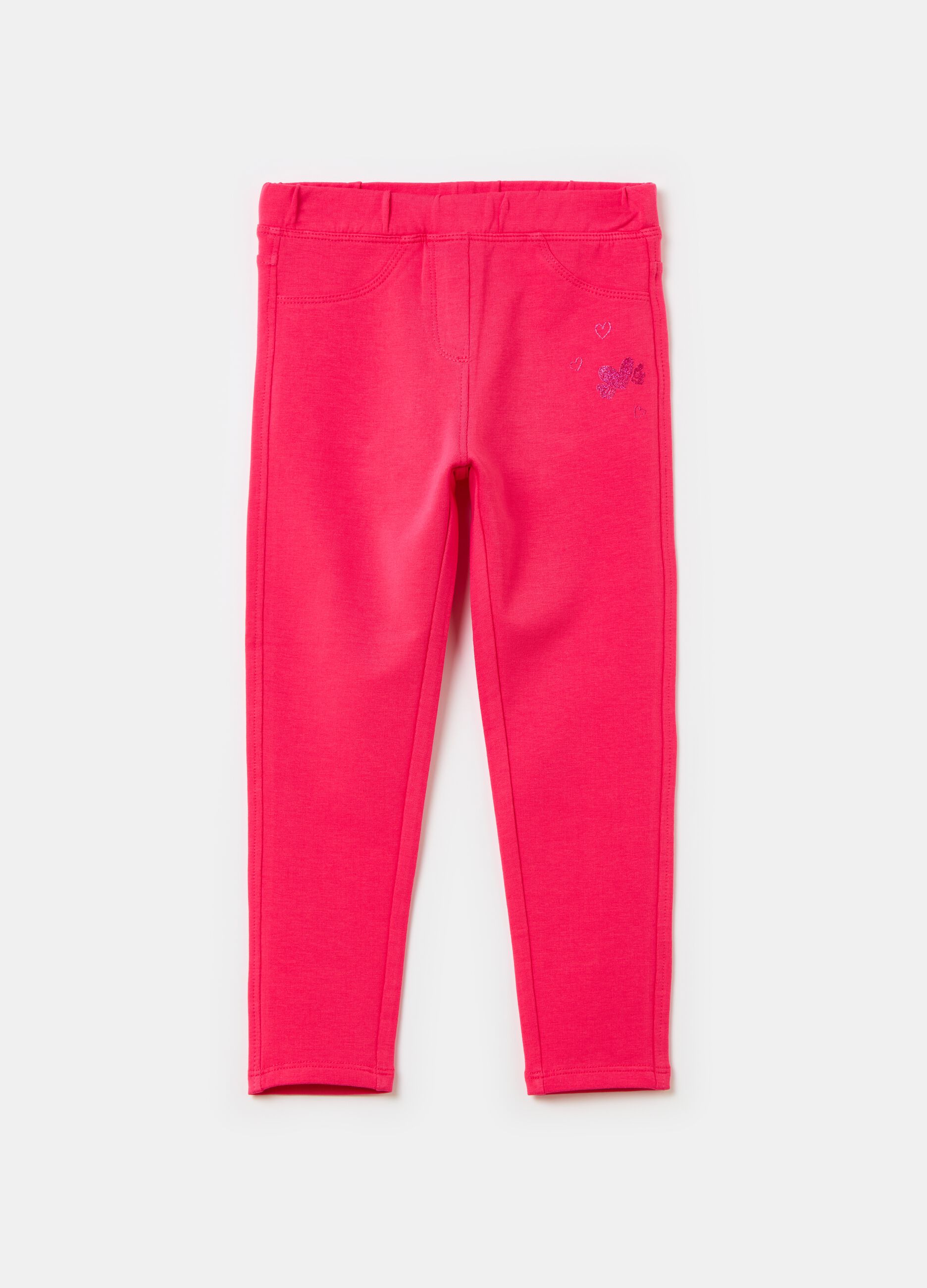 Treggings in stretch cotton with embroidery