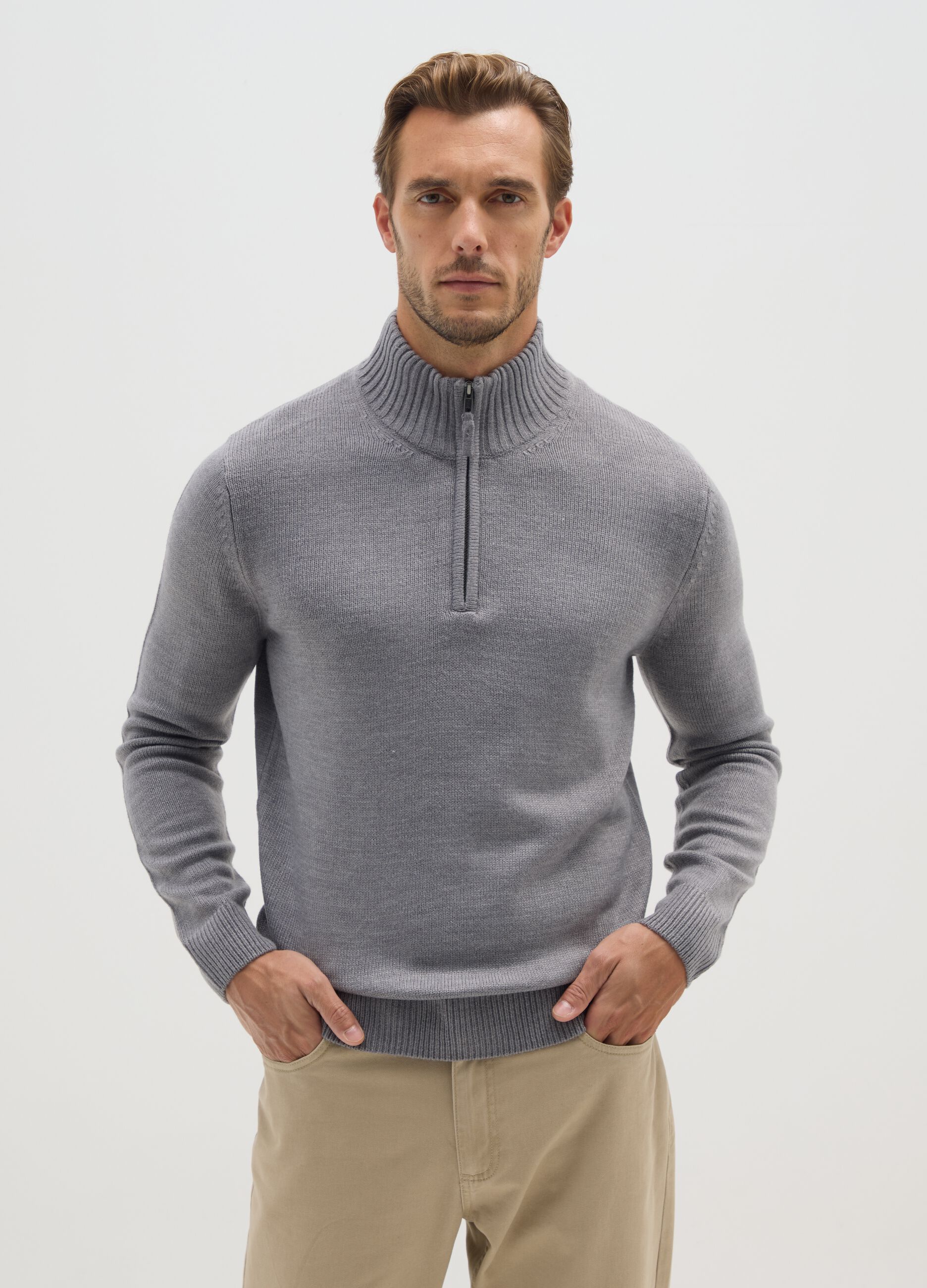Grey Regular Fit Jumper