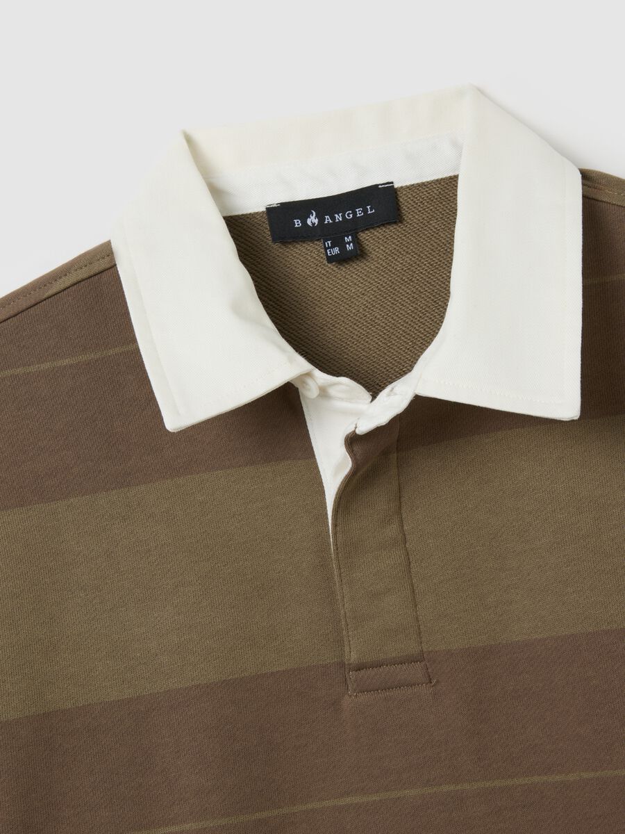 Polo in puro cotone marrone regular fit_5