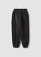 Black pure cotton denim joggers with cargo pockets, relaxed fit_1