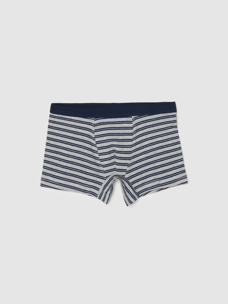 Regular fit boys' multicolour striped stretch cotton boxers_0