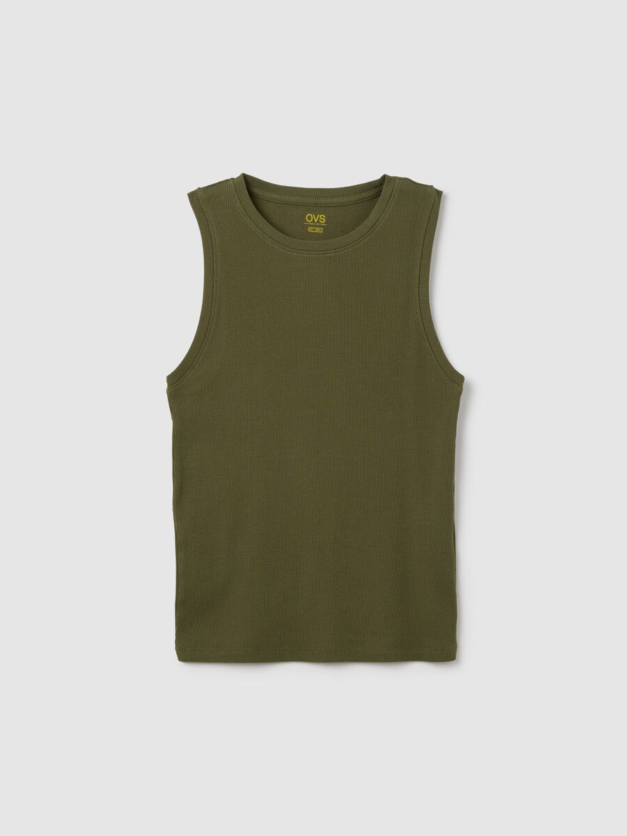 Women's pure cotton green tank top_4
