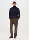 Brown trousers in stretchy corduroy cotton with regular fit_0