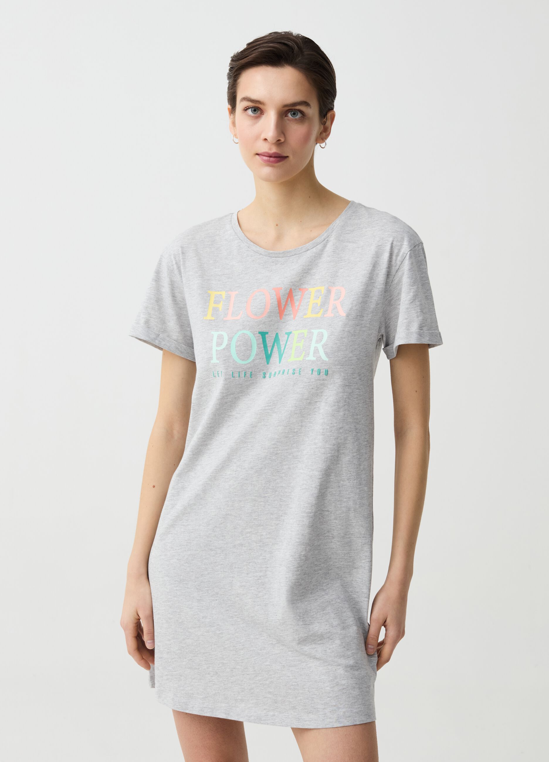 Nightdress with lettering print