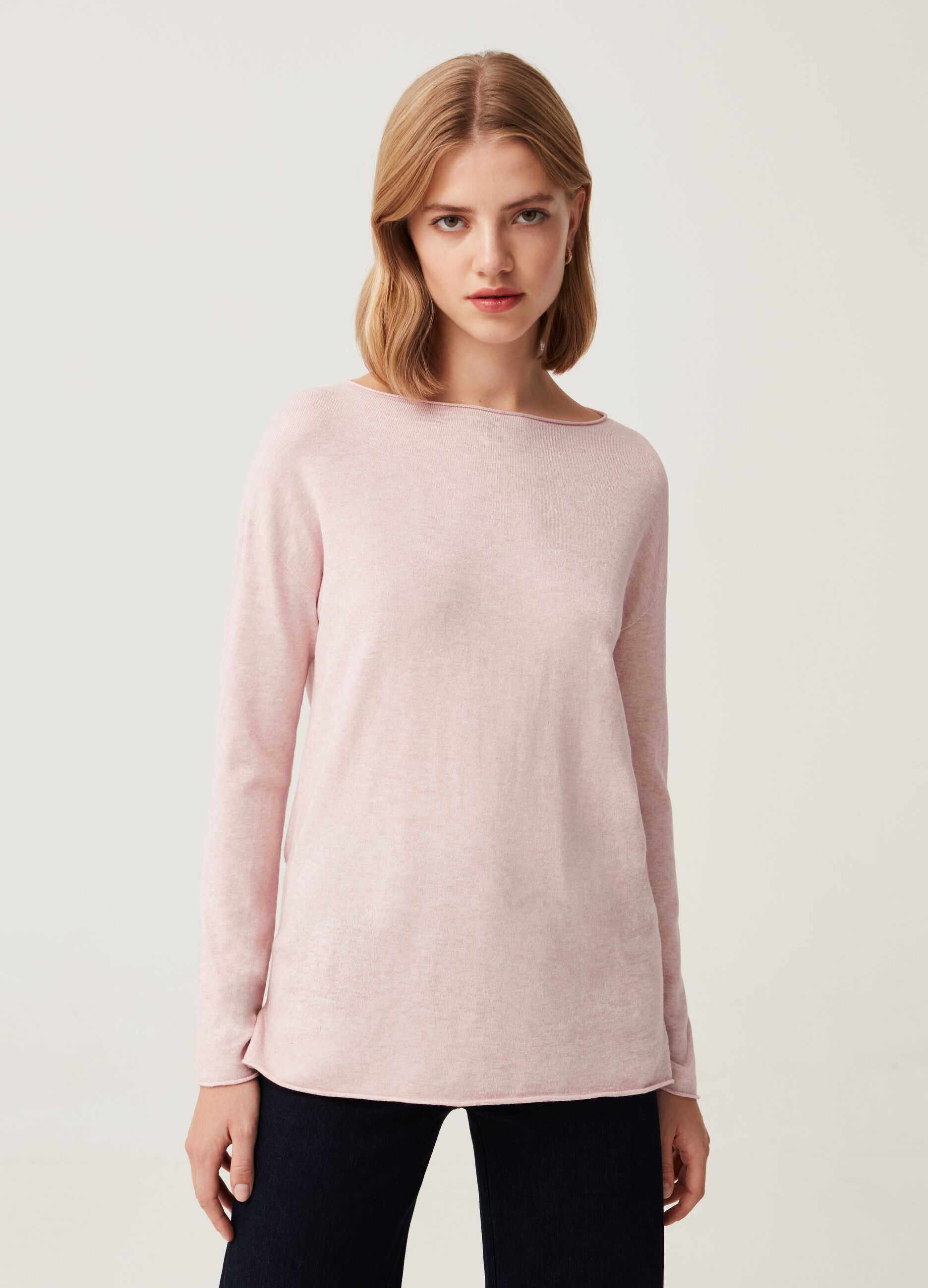 Hybrid top with long sleeves