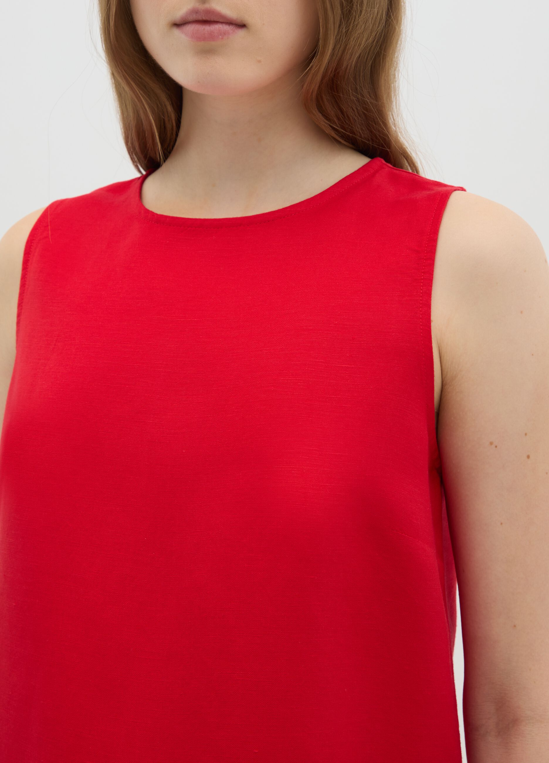 Women's red blend dress with zip