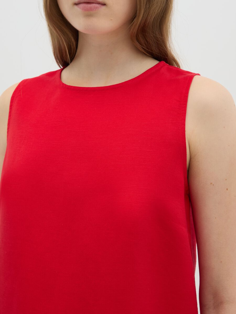 Women's red blend dress with zip_2
