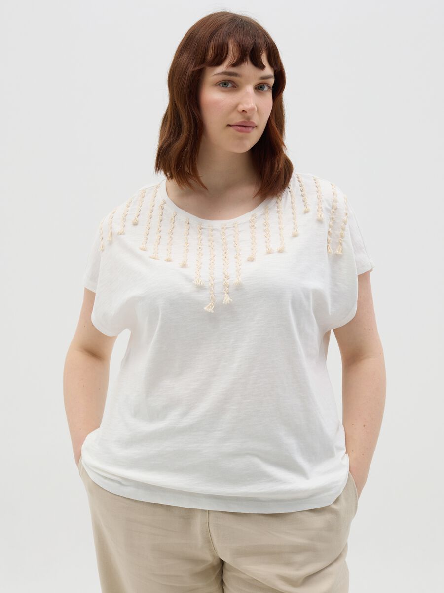 Women’s T-shirt in white 100% cotton with regular fit_0