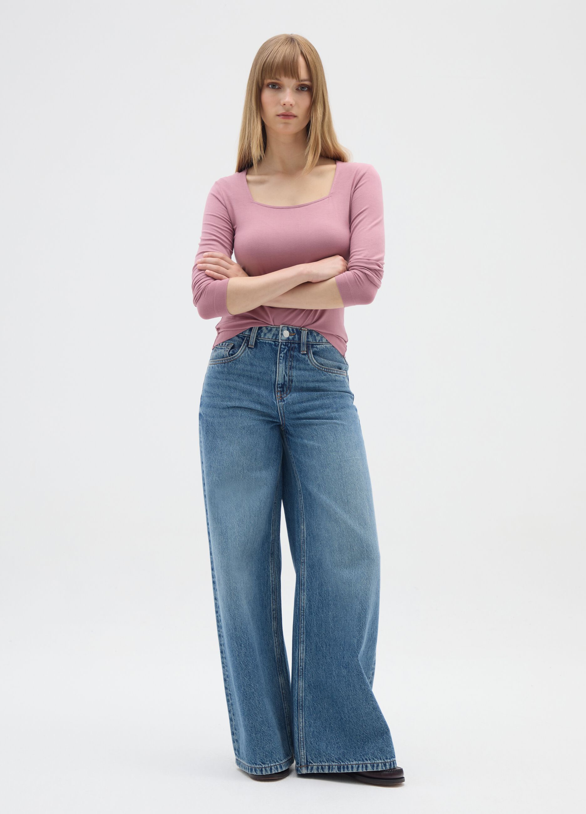 Pink Stretch Viscose Top