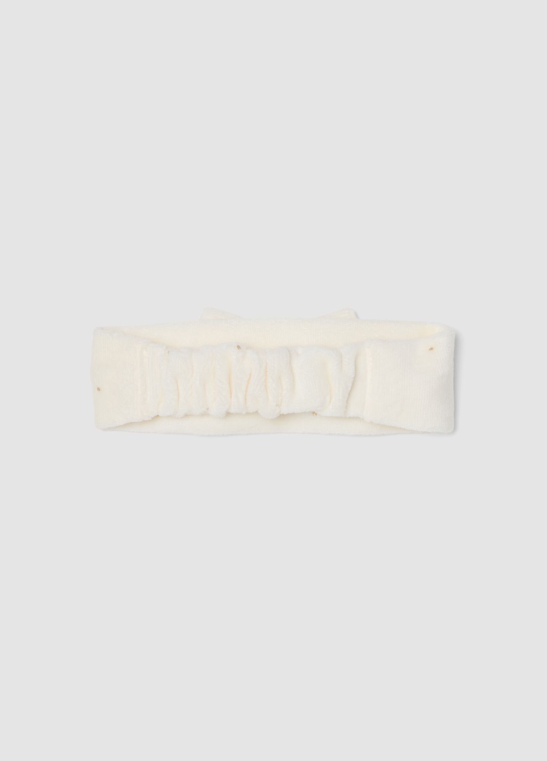 Fascia capelli bianca in misto cotone organico