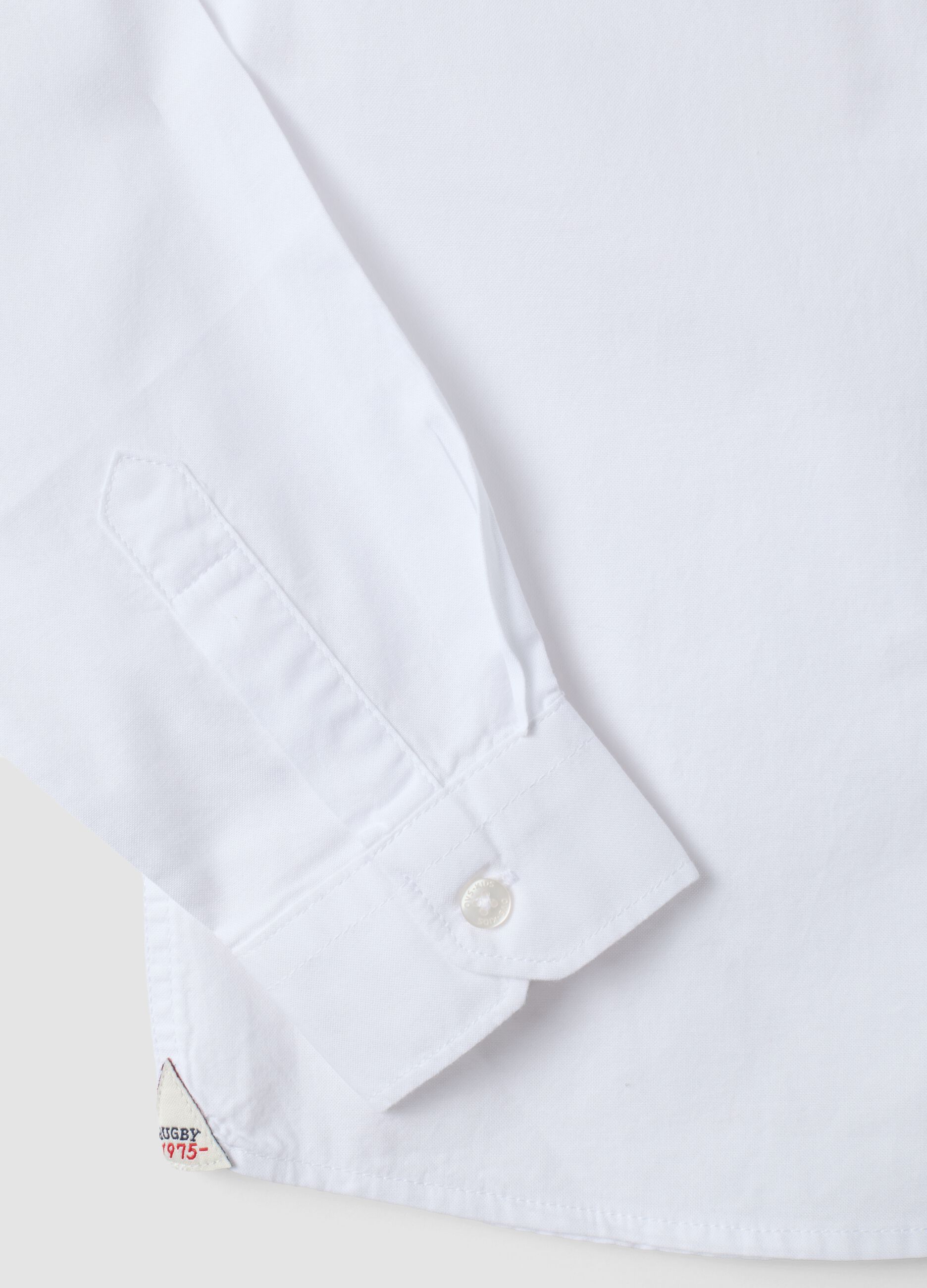Camicia oxford bianca in puro cotone con colletto classico per bambino
