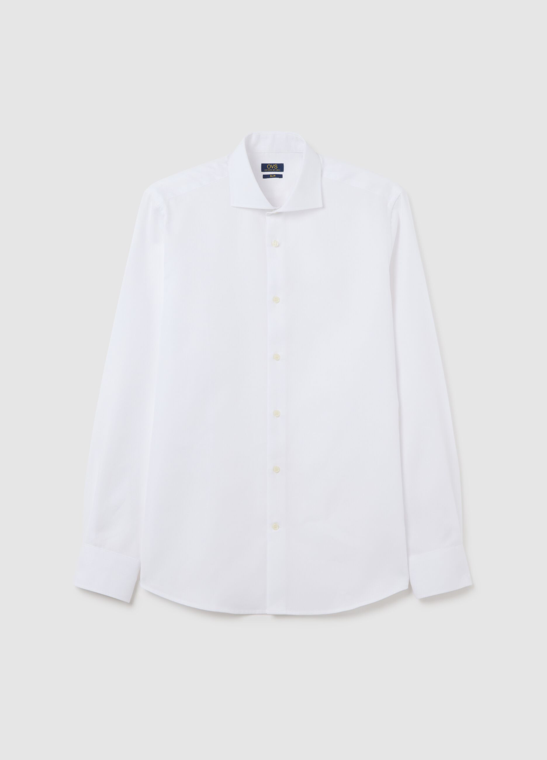 Camicia da uomo in puro cotone bianca slim fit