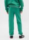 Green cotton blend trousers_2