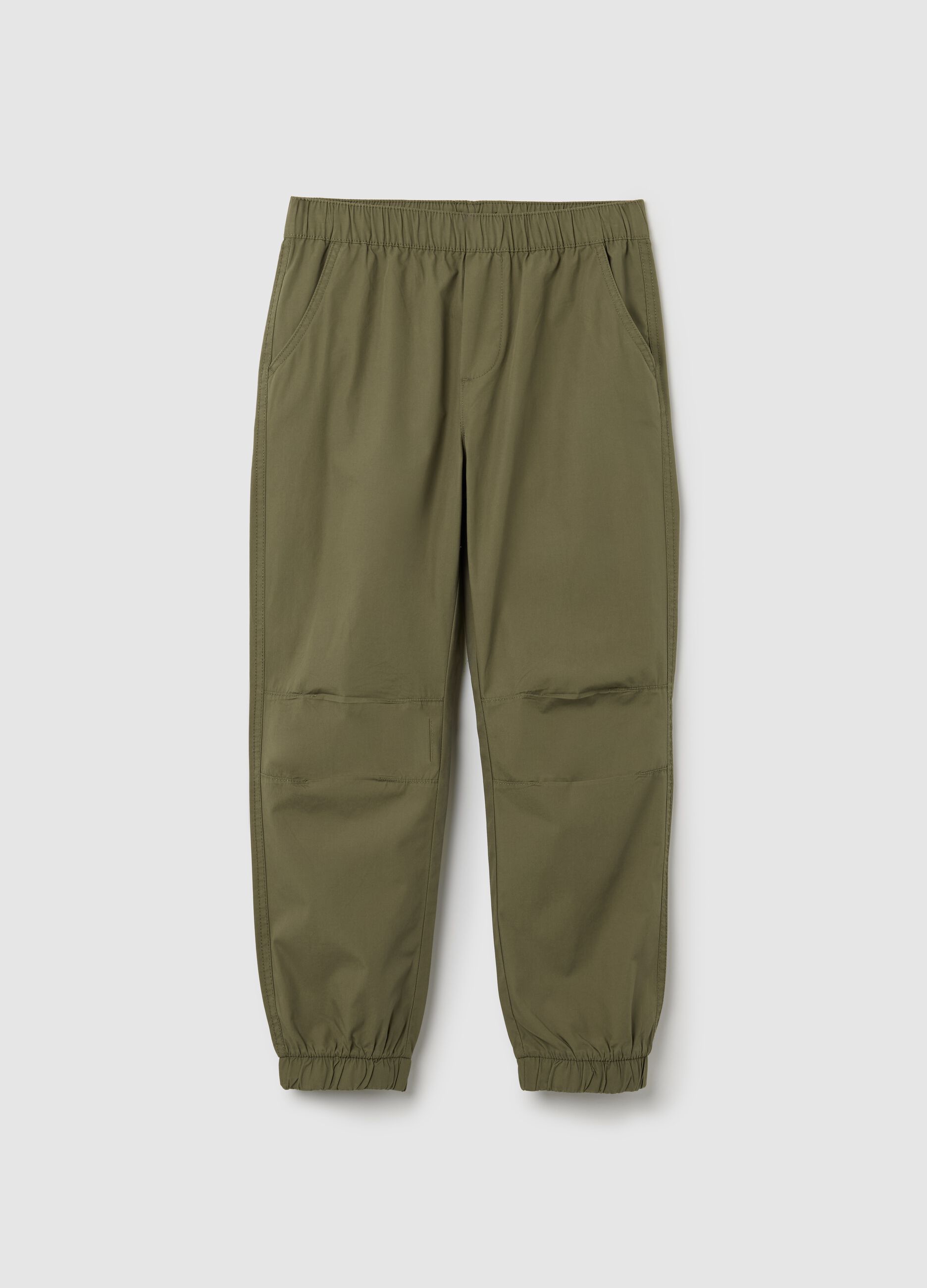 Pantaloni da ragazzo in puro cotone verde
