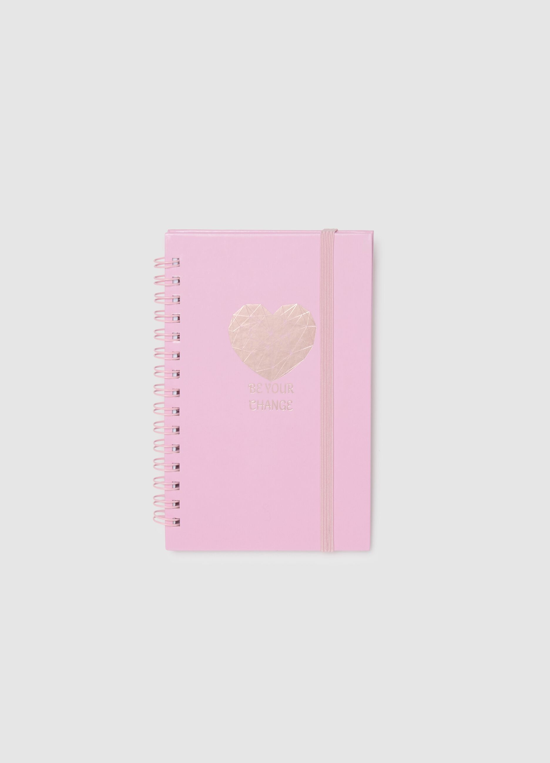 Agenda rosa con copertina rigida decorata