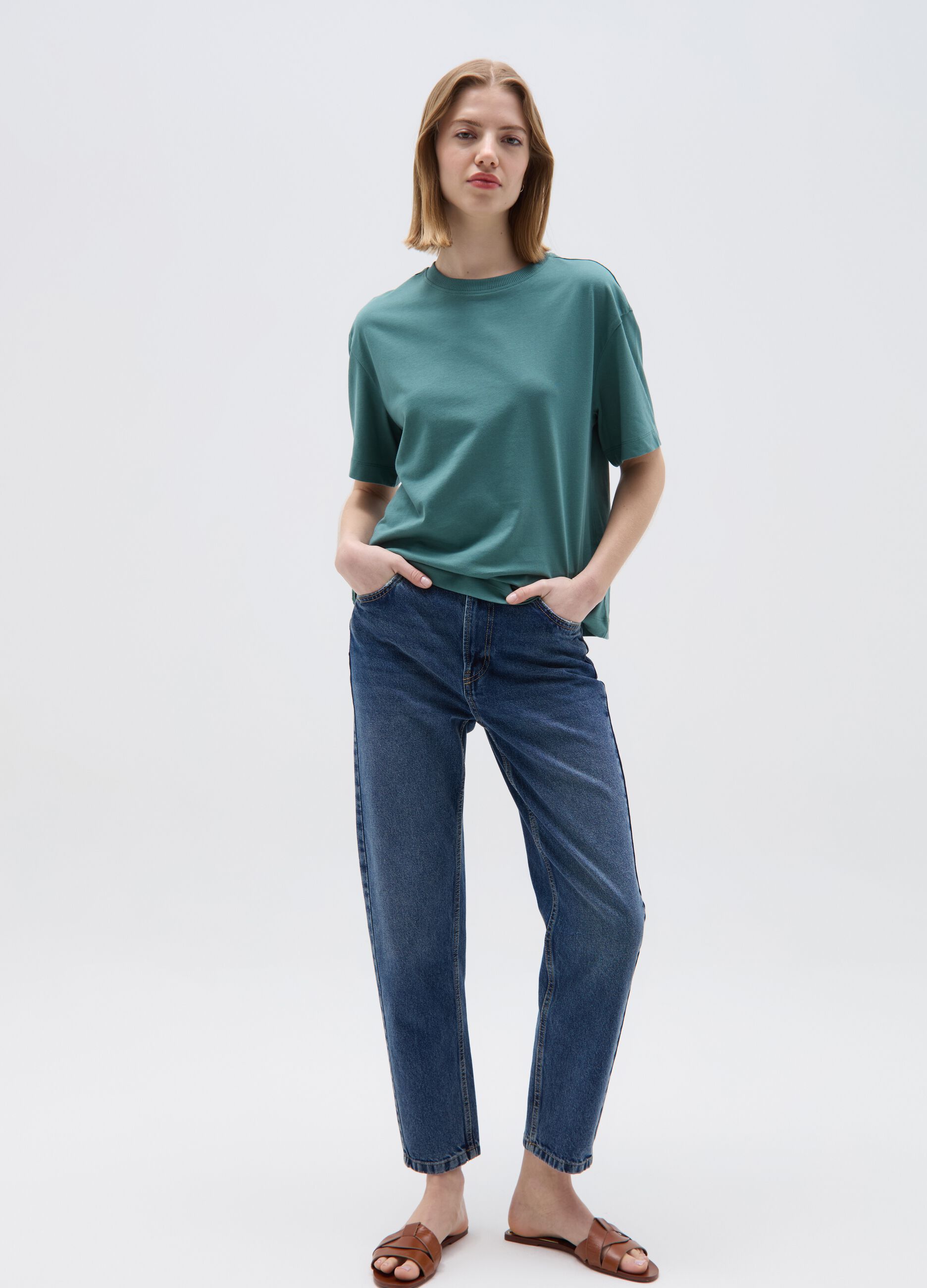 T-shirt boxy fit in cotone bio