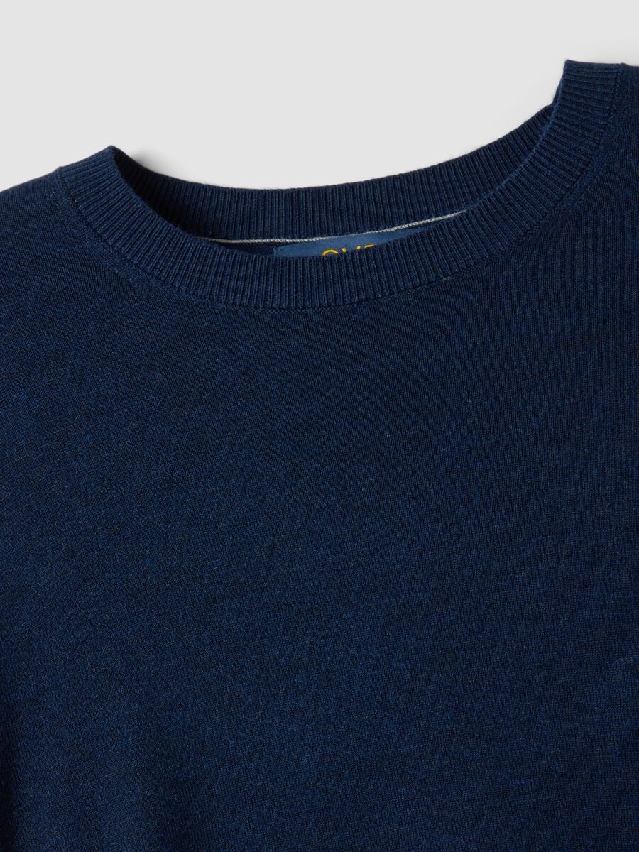 Maglia girocollo blu in misto viscosa regular fit_1