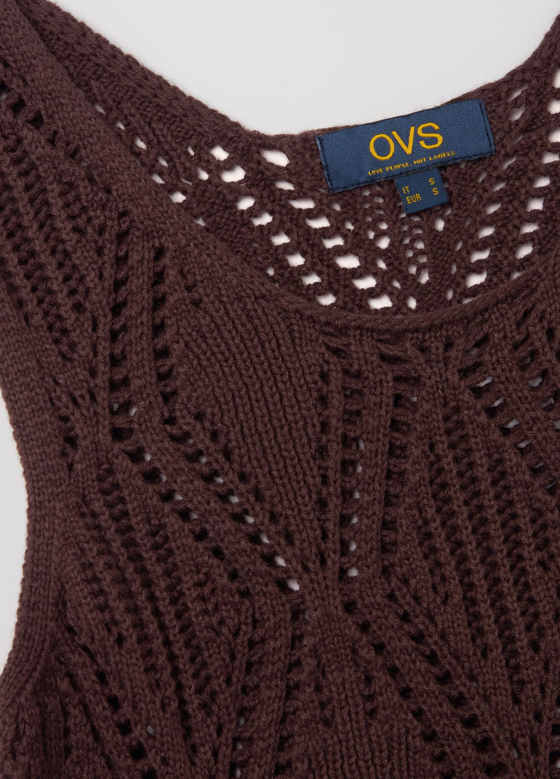 Tank top marrone crochet
