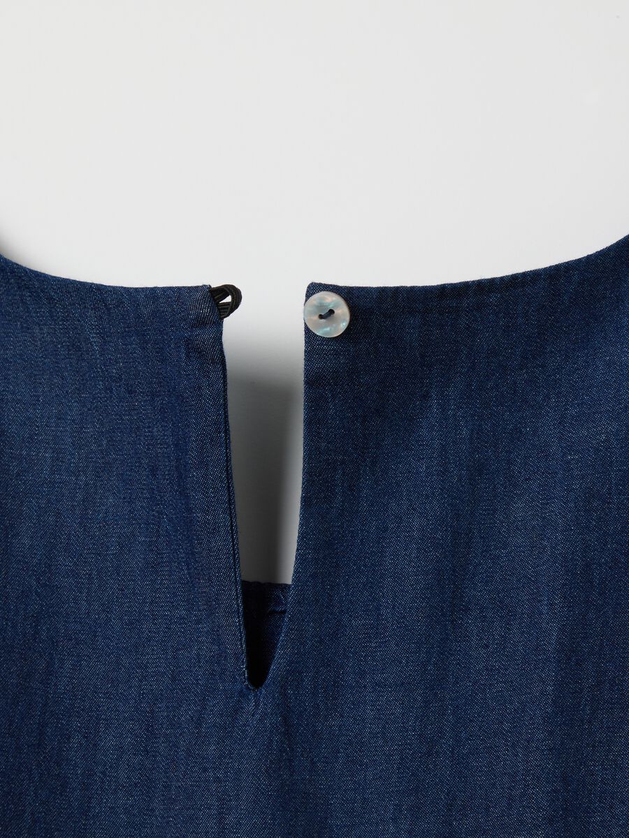 Women's Long Blue Pure Cotton Dress Regular Fit_5