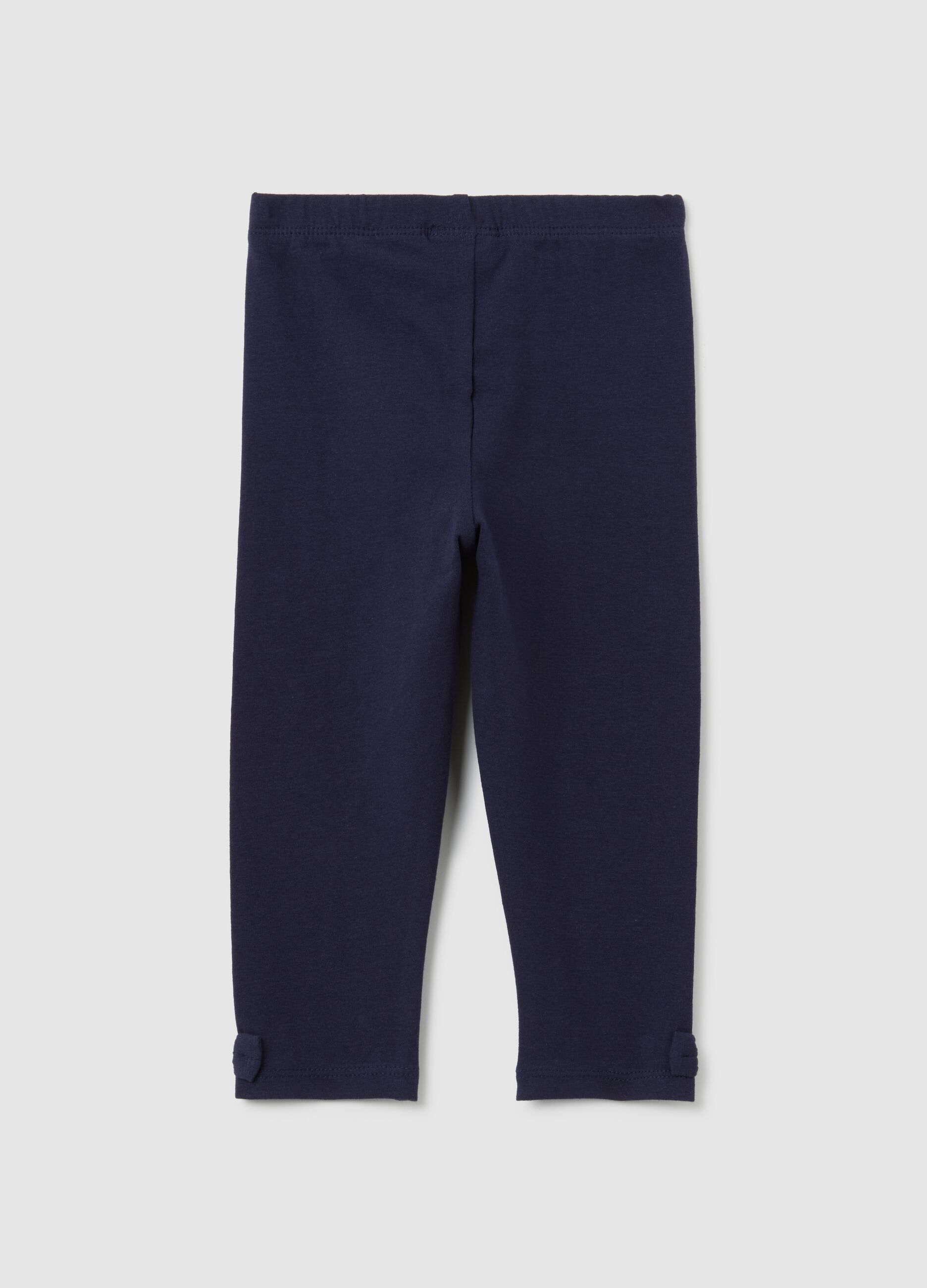 Cotton regular fit blue leggings for girls