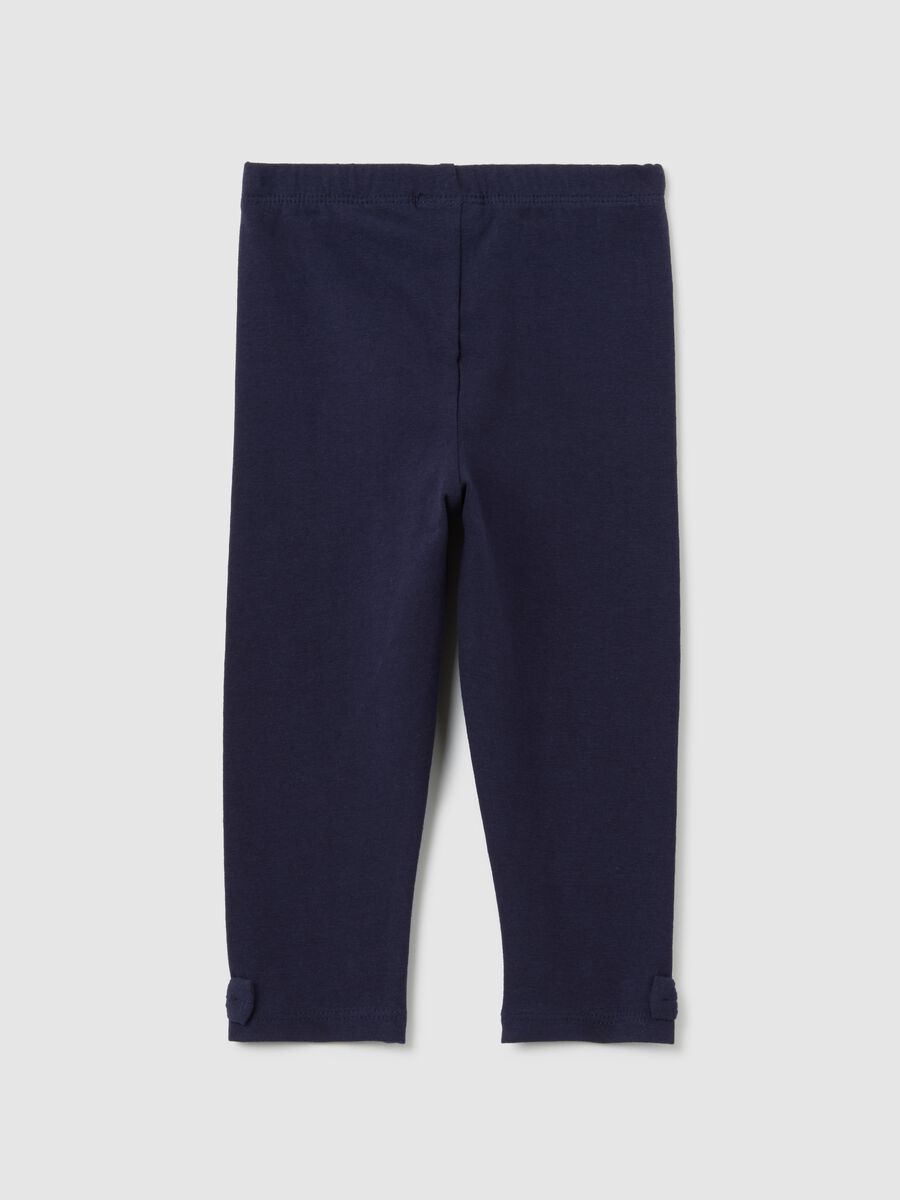 Cotton regular fit blue leggings for girls_1