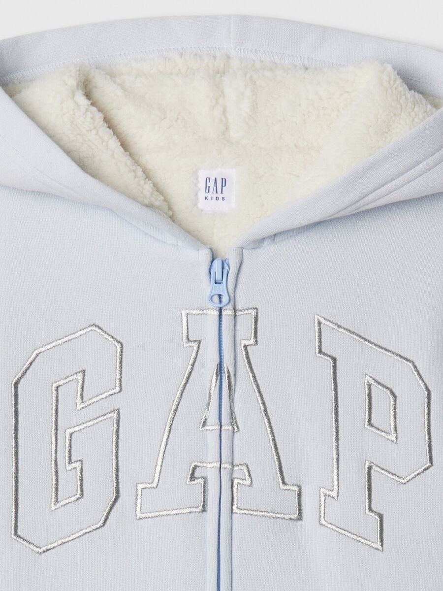 Full-zip sweatshirt and hood with sherpa lining_2