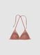 Pink metallic crochet triangle bikini top_5
