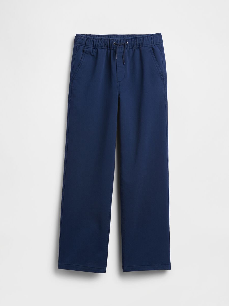 Pantaloni blu per bambino in tessuto elasticizzato_3