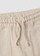 Beige organic cotton shorts with elasticated waist_3