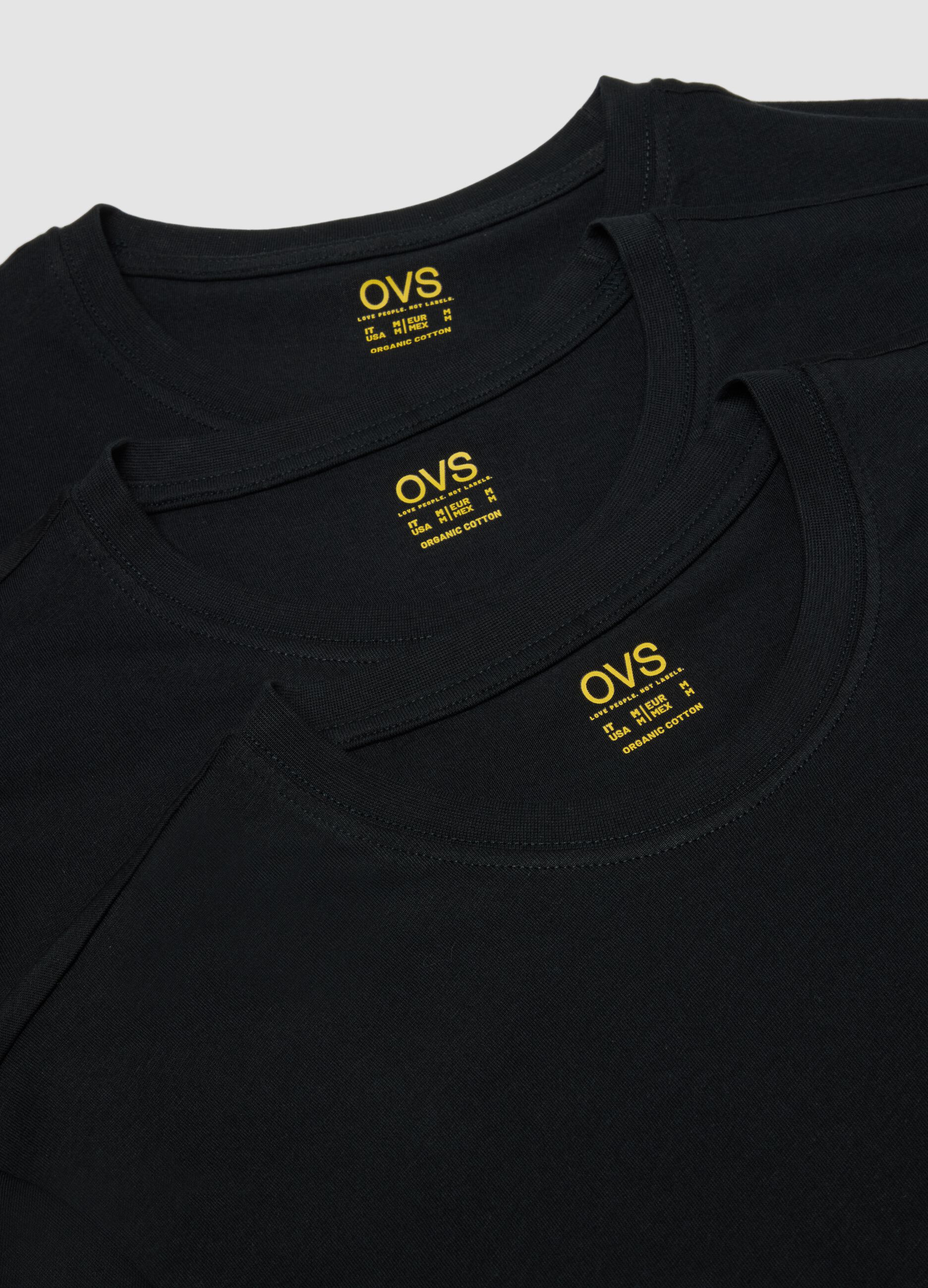 3-pack of black organic cotton short-sleeve T-shirts