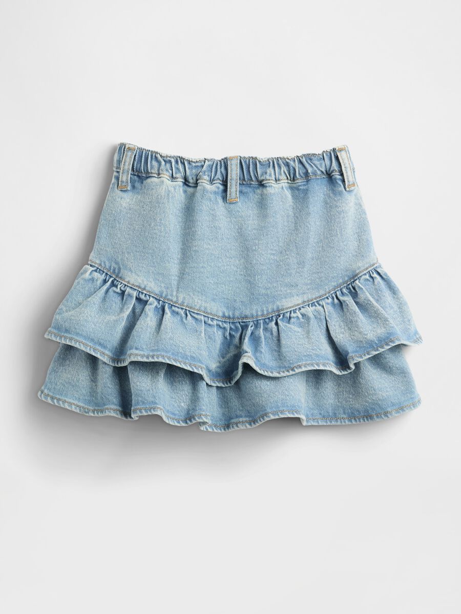 Denim skirt with ruffles for girls_2