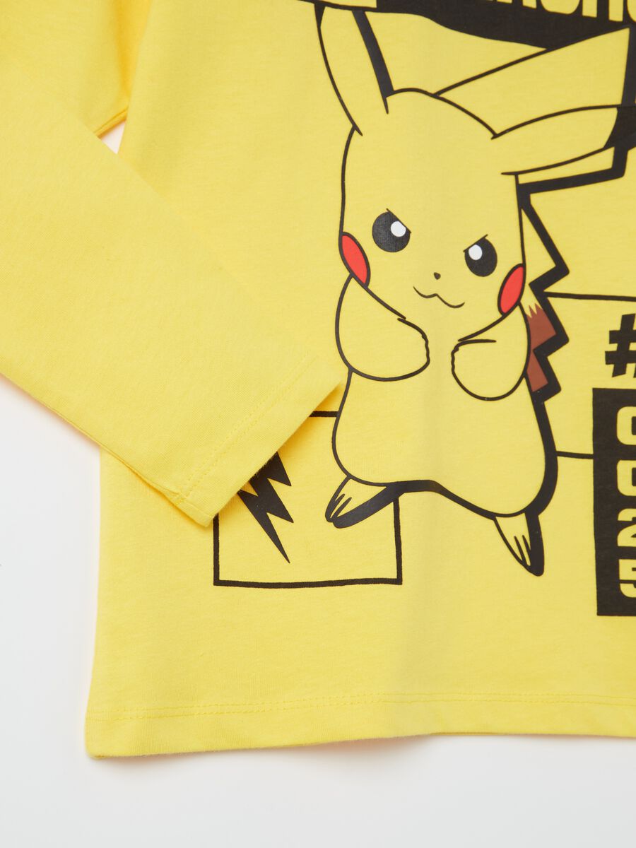 T-shirt a maniche lunghe con stampa Pikachu_3