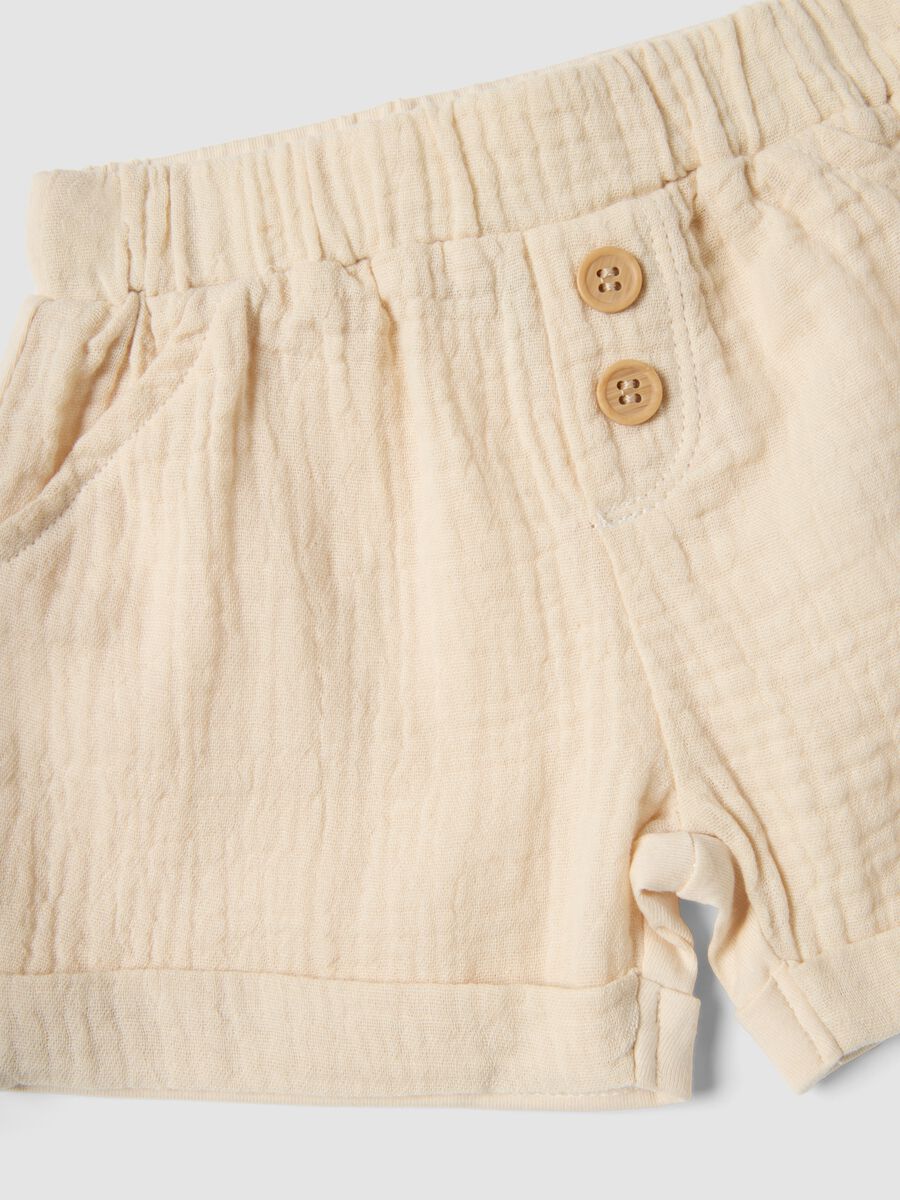 Set in puro cotone multicolor da neonato con stampa e bottoni_2