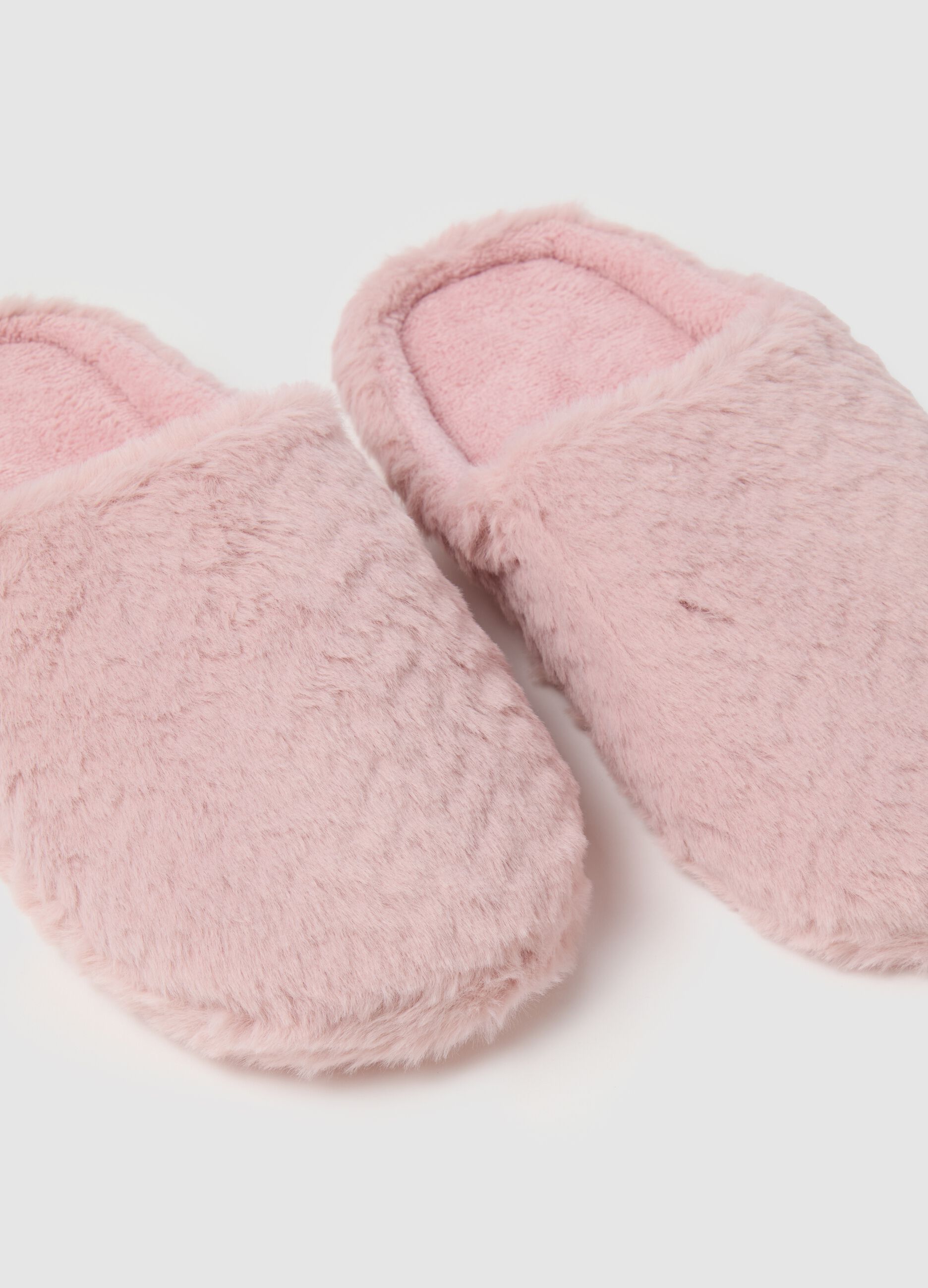 Women's Pink Fur Slippers