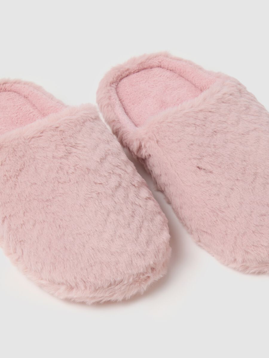 Women's Pink Fur Slippers_1