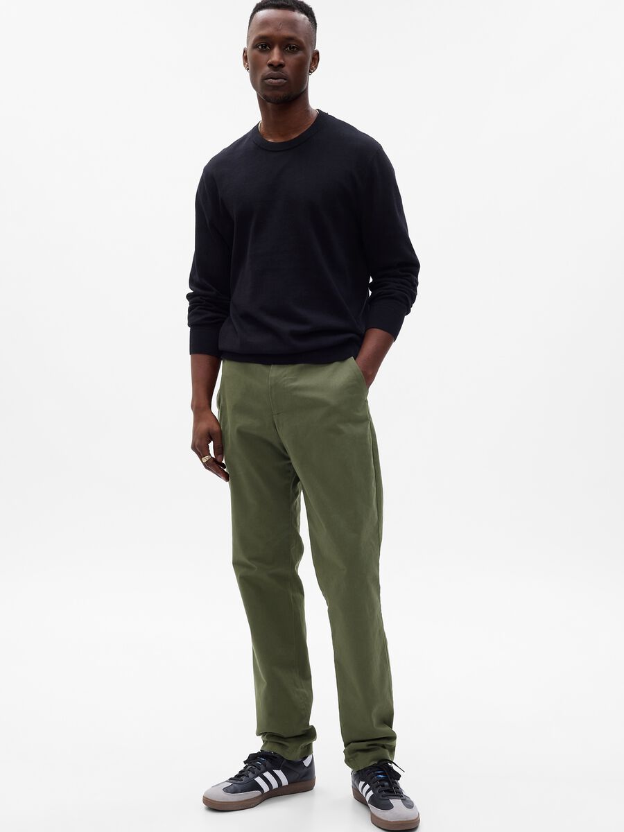 Slim fit, stretch cotton trousers_0