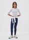 Girls&rsquo; blue skinny leggings in stretch organic cotton_0