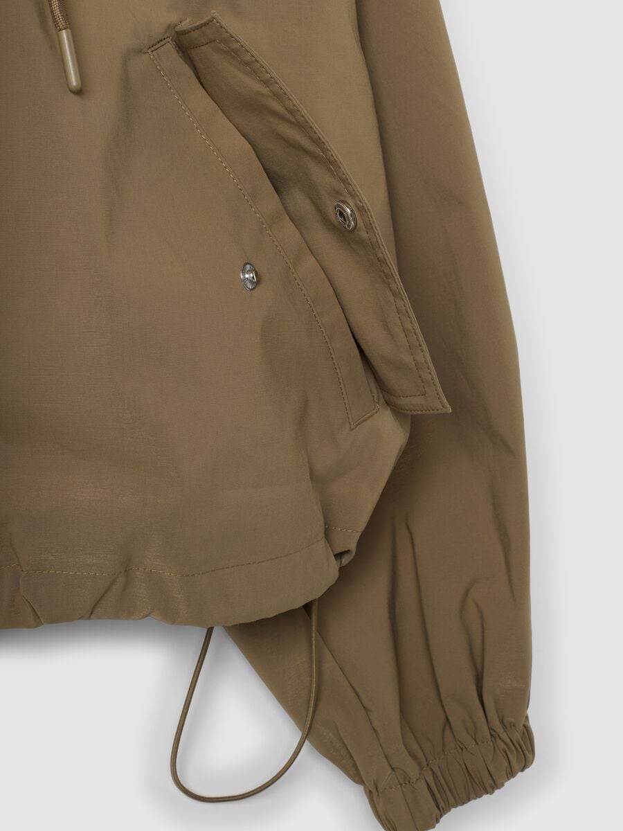 Beige hooded jacket with zip_5