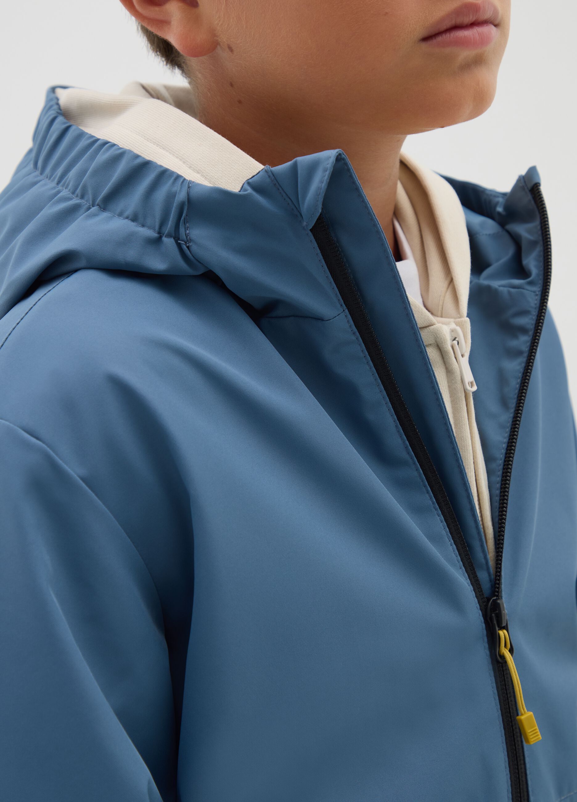 Boys' jacket in blue fabric regular fit