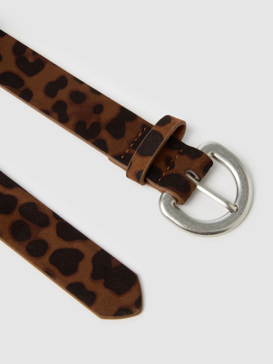 Brown belt with leopard print_1