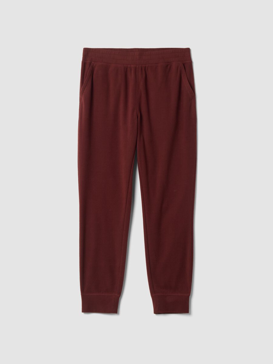 Pantaloni jogger rossi in pile regular fit_0