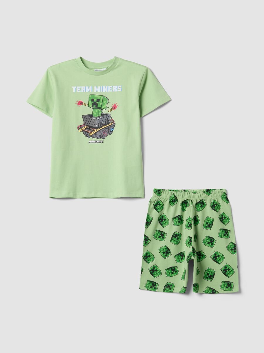 Green organic cotton printed pyjamas_0