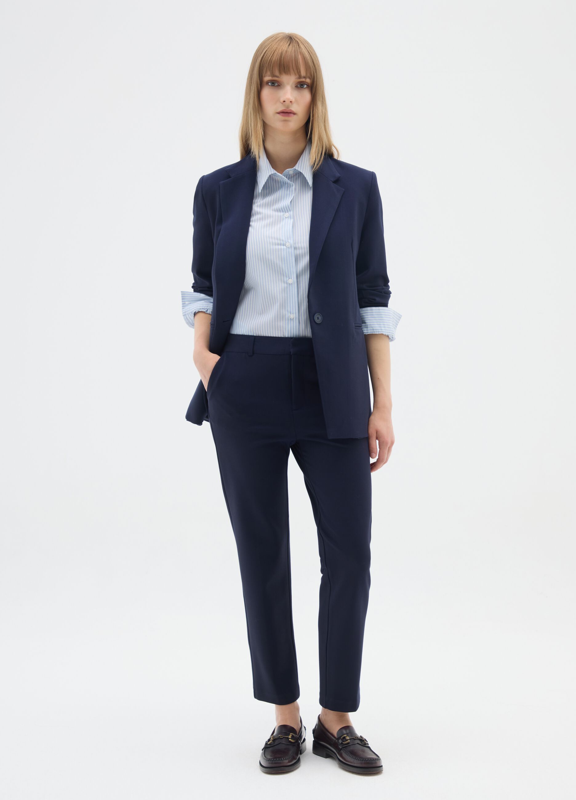 Blue Slim Fit Trousers