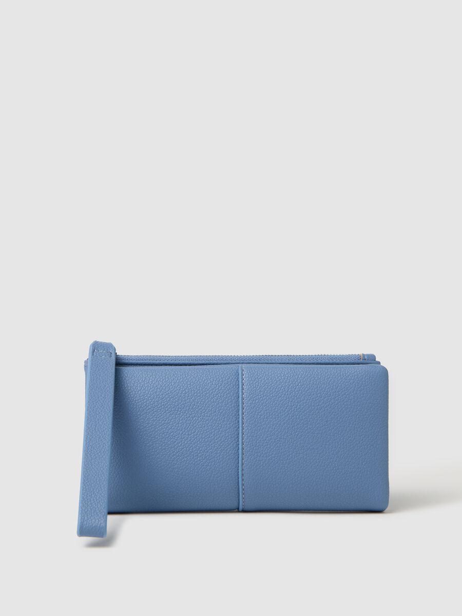 Textured-effect light blue wallet_0