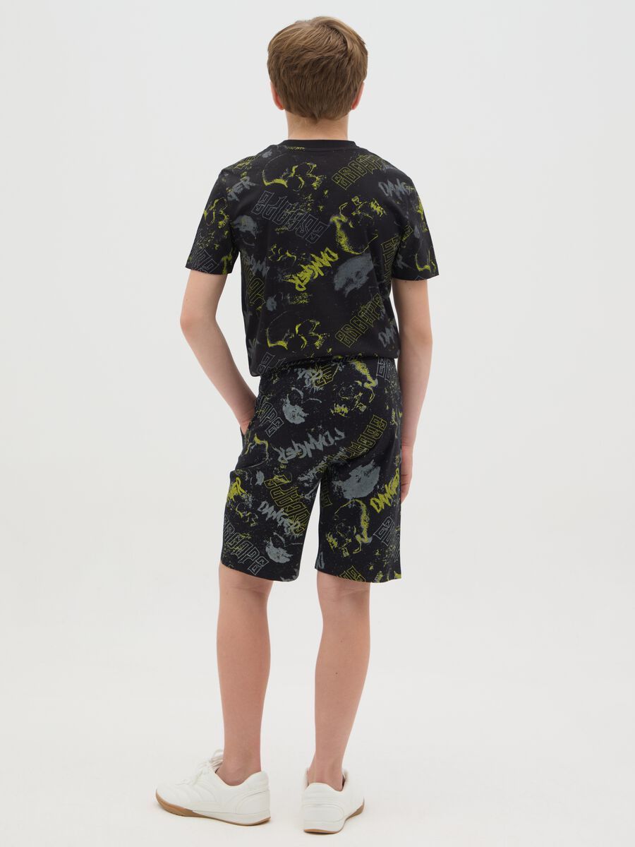 Pantaloni corti da ragazzo in puro cotone multicolor regular fit_2