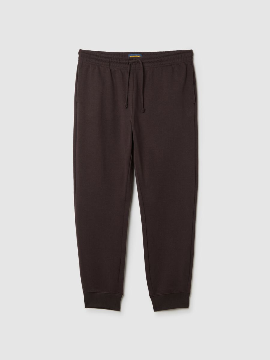 Pantaloni jogger in misto cotone marroni_4