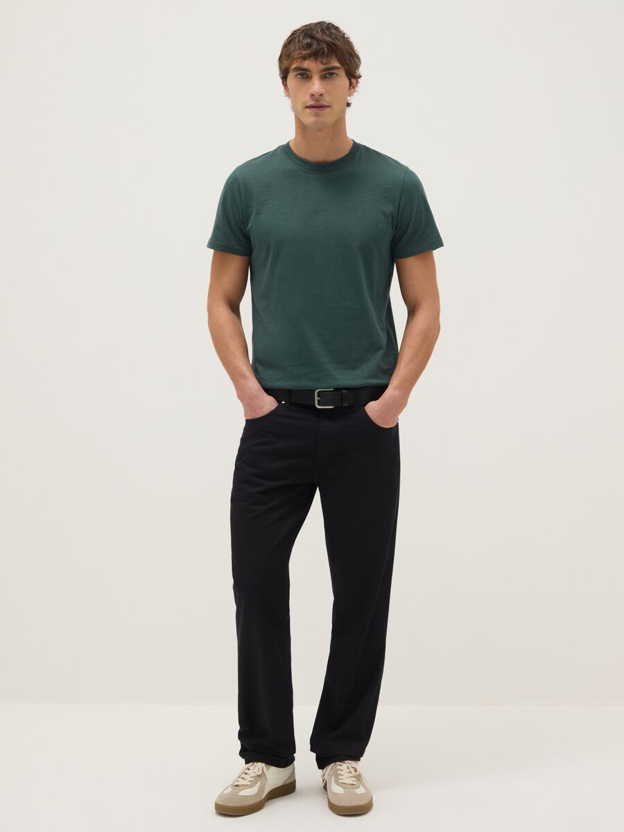 Green Pure Cotton T-shirt with Regular Fit_1