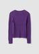 Purple pure cotton cable-knit jumper with deep V-neck_6