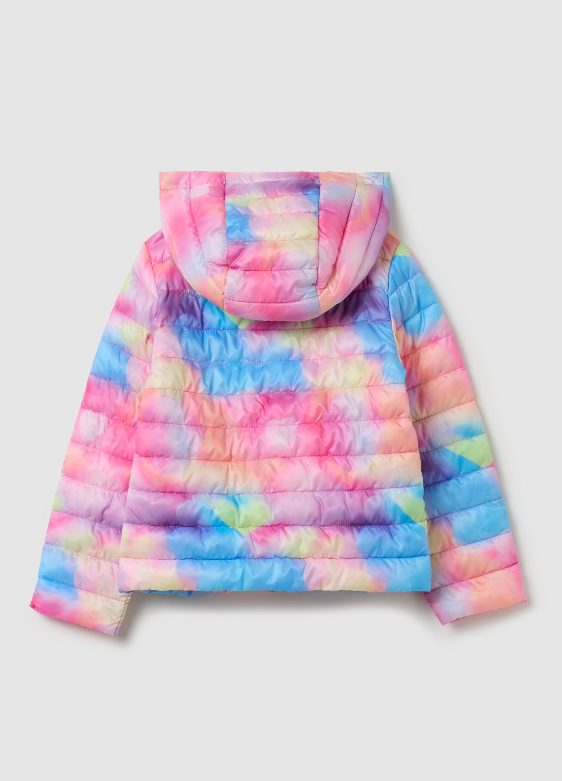 Ultralight down jacket in tie-dye pattern
